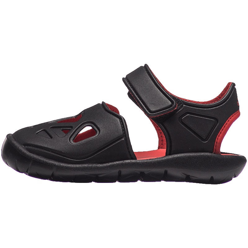 【自营】adidas阿迪达斯男童凉鞋休闲运动鞋CQ0089 CQ0089一号黑+喜水库红S18+一号黑