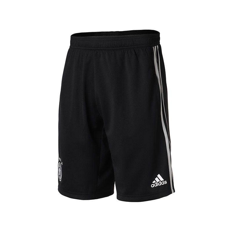 adidas阿迪达斯男子运动短裤足球训练休闲运动服CE6617. L CE6617黑+二度灰+白
