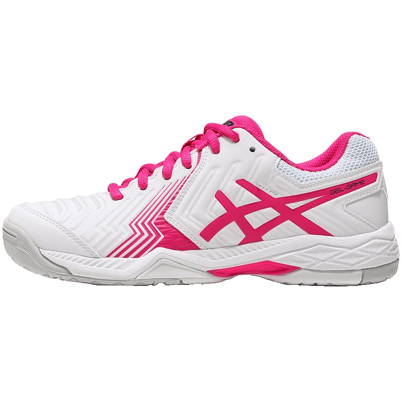 【自营】ASICS亚瑟士女网球鞋GEL-GAME 6运动鞋E755Y-100 E755Y-100白色+粉色