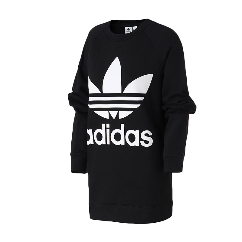 adidas阿迪达斯三叶草运动服大LOGO春秋女装长袖卫衣DH3129 30 DH3129黑