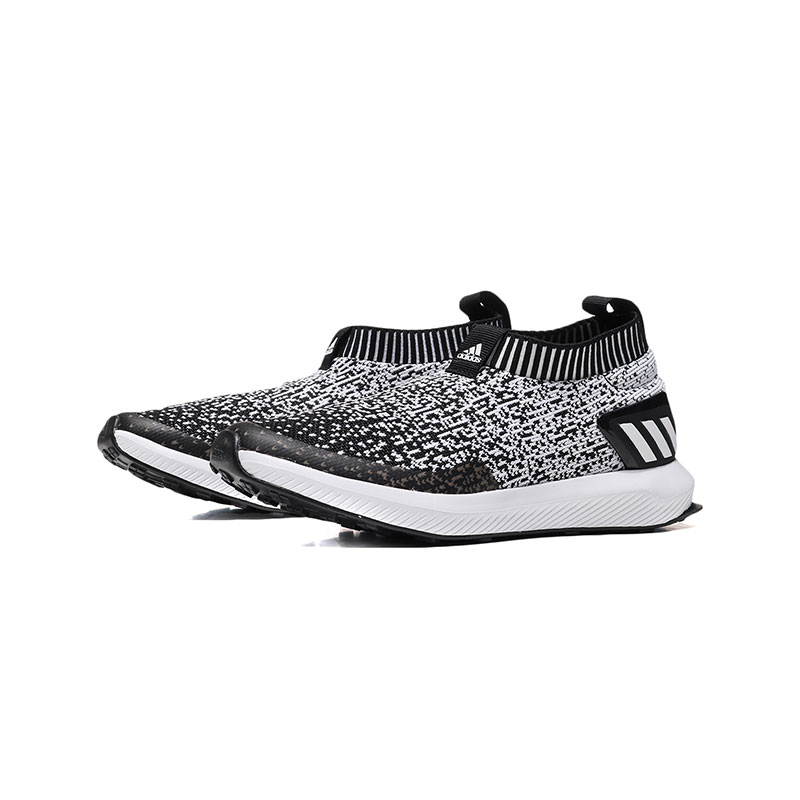 【自营】Adidas阿迪达斯男童鞋套脚休闲跑步运动鞋AH2595 AH25951号黑色+亮白 /适合脚长220mm