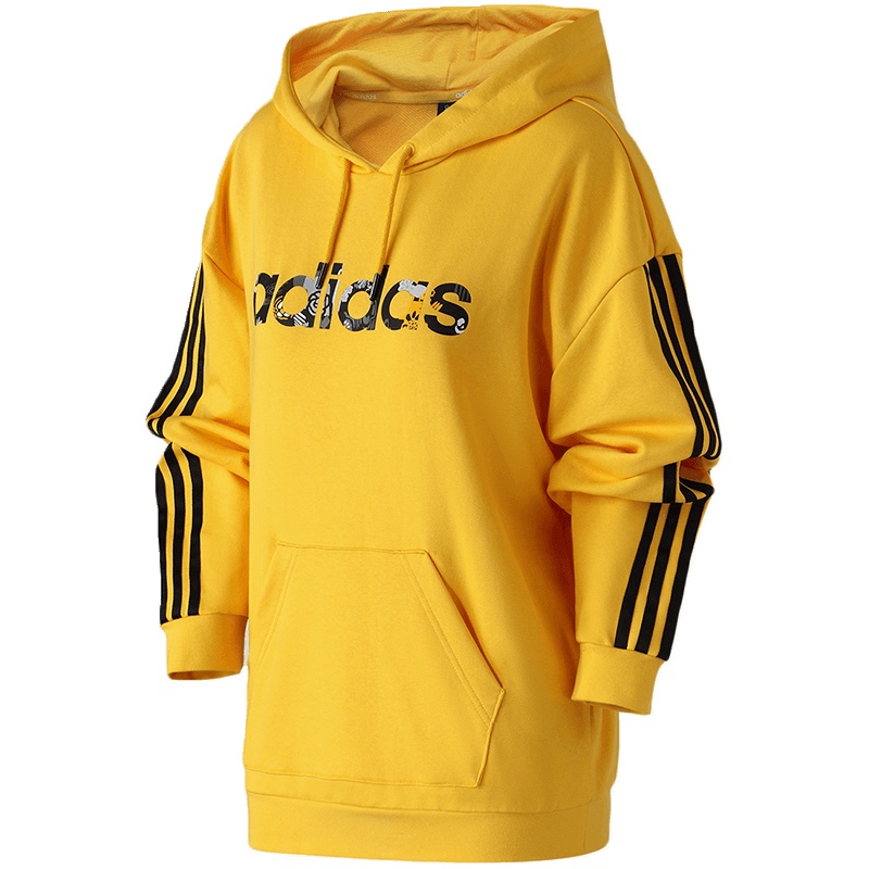 adidas阿迪达斯NEO女装休闲套头衫连帽卫衣运动服DZ7596 L DZ7596日光黄+日光黄