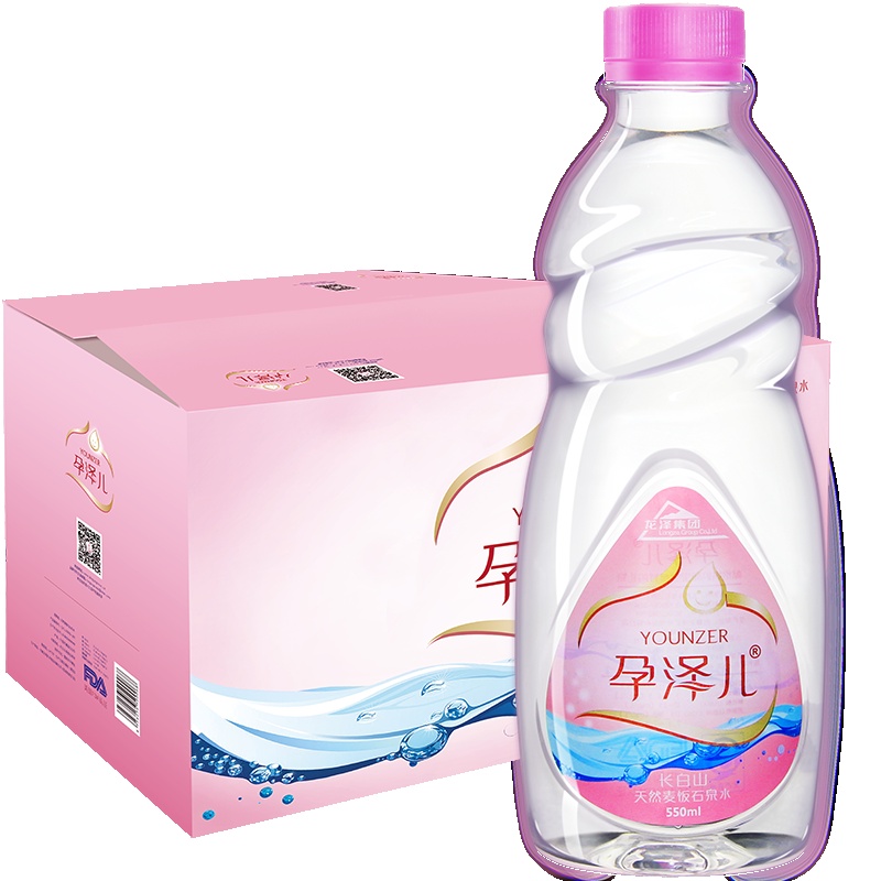 孕泽儿长白山天然麦饭石泉水550ml*24瓶/箱