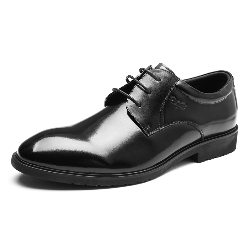 红蜻蜓男鞋春季新款皮鞋男士商务正装皮鞋牛皮透气英伦单鞋结婚鞋