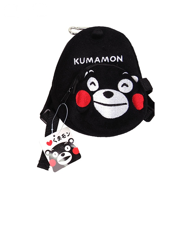 日本正品酷MA萌KUMAMON 腰带零钱包 收纳便携 不褪色 数码印花 微笑款 大号