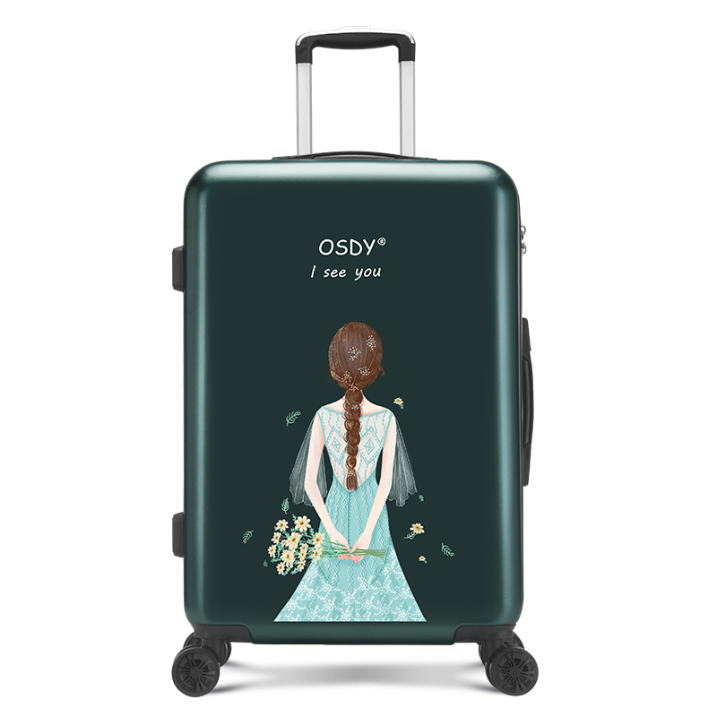 OSDY新品卡通少女印花拉杆箱24寸个性旅行箱便携行李箱O-H0616