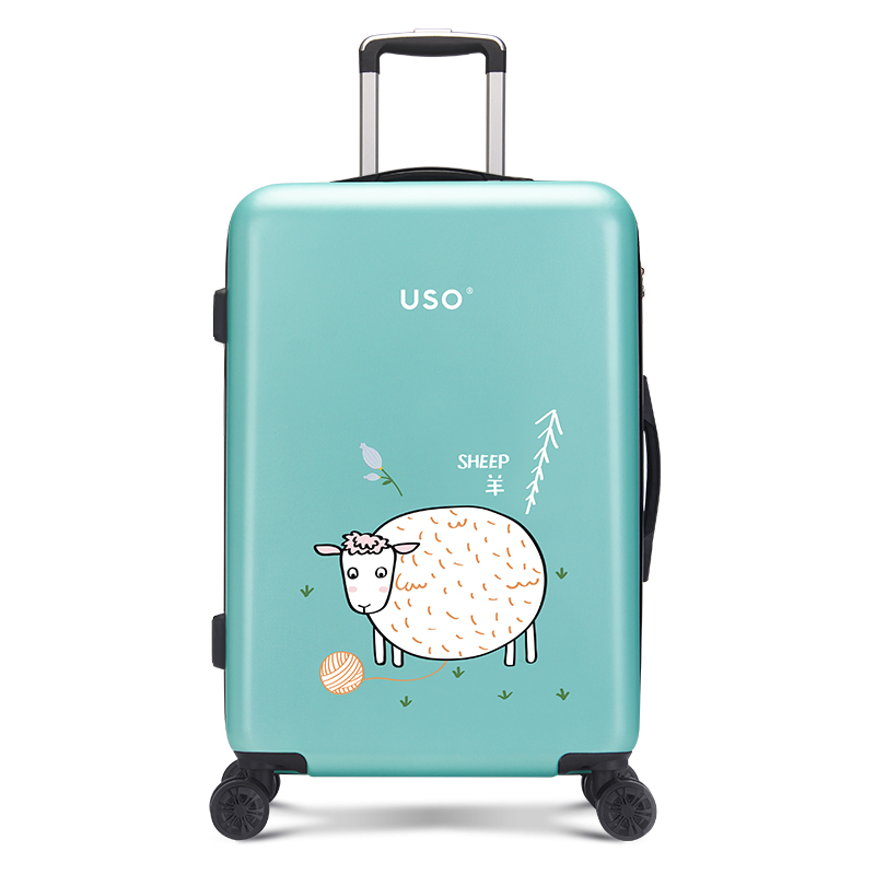 USO卡通印花男行李箱万向轮拉杆箱女学生20寸登机旅行箱U-H510