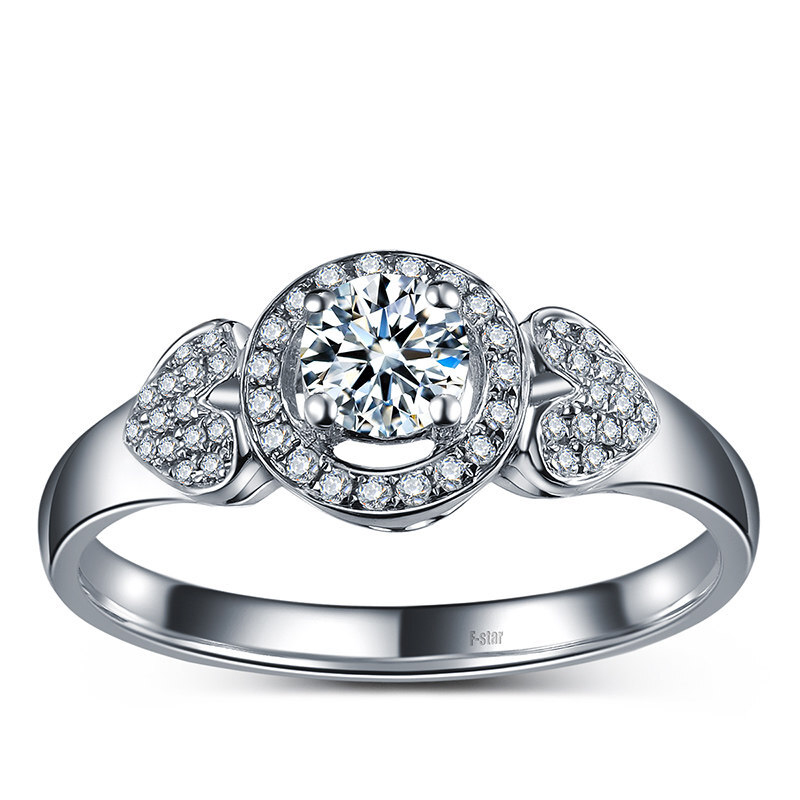 恒久之星 钻戒 女款订婚结婚求婚钻石戒指 18K金共53分(18+35)SI/FG