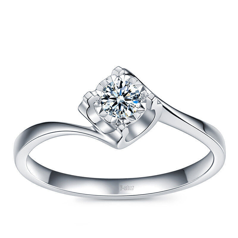 恒久之星 钻戒女款钻石戒指结婚戒指正品白18K金10分SI/FG