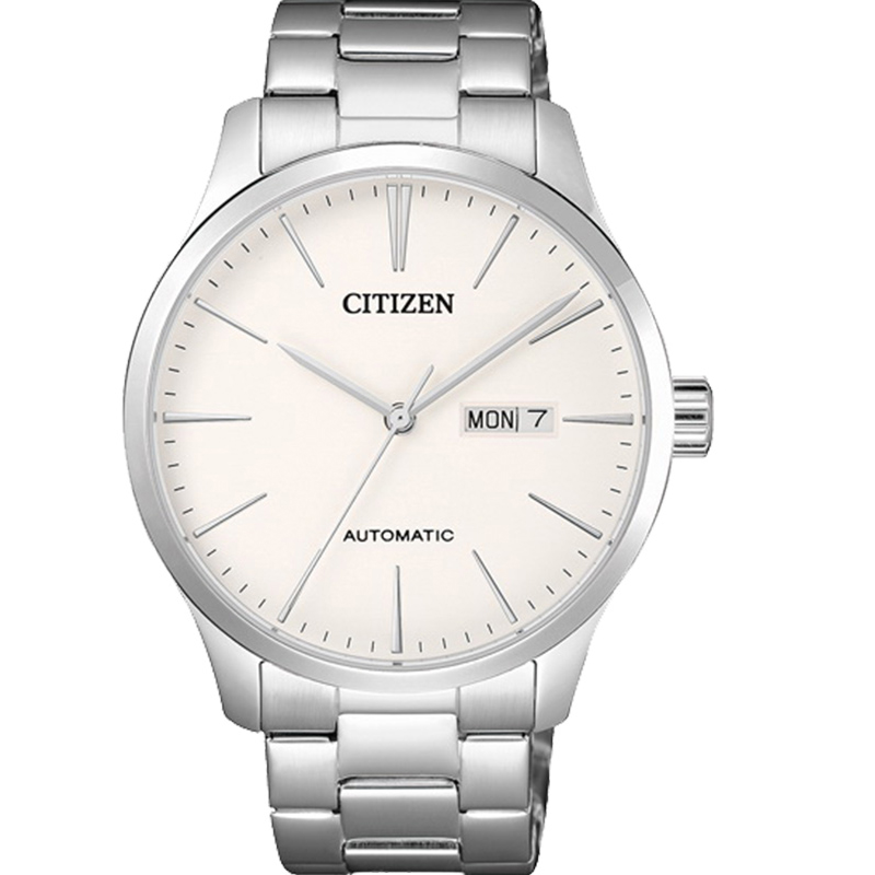西铁城(CITIZEN)手表 自动机械简约白盘钢带商务时尚男表 NH8350-83AB