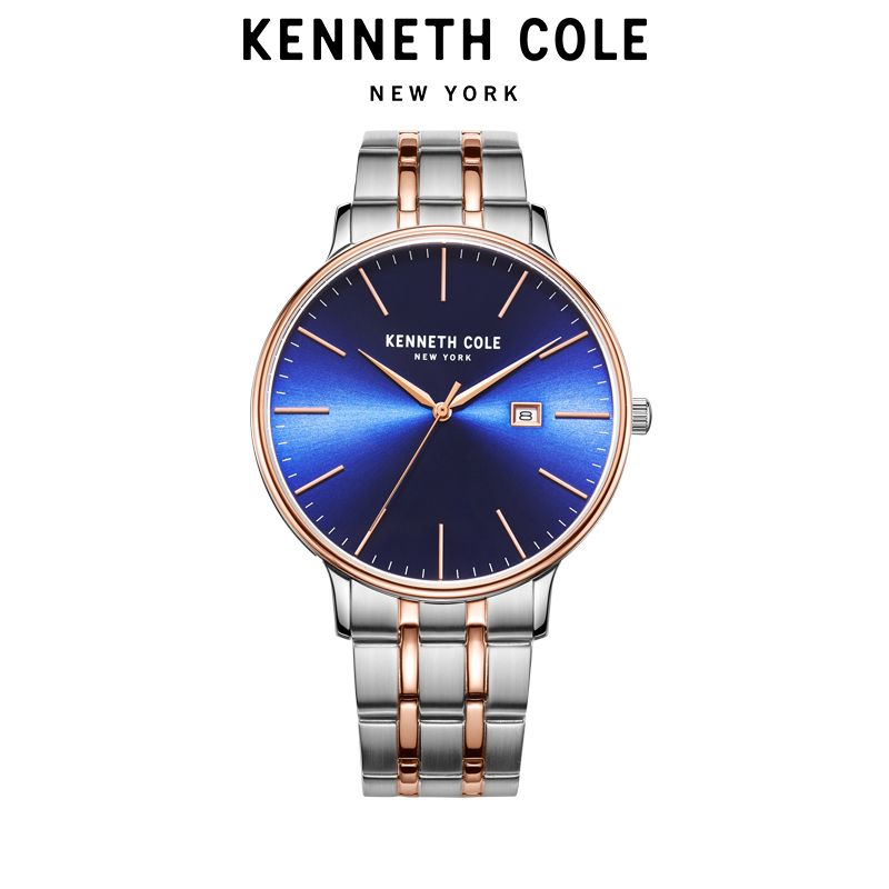 凯尼斯克尔(Kenneth Cole)手表正品KC男表 男士石英表钢带时尚男表简约大三手表