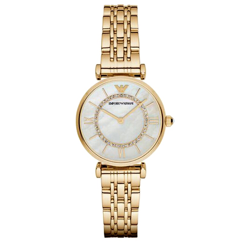 EMPORIO ARMANI阿玛尼手表超薄气质优雅手表金属珍珠彩贝母石英表女士表AR1907