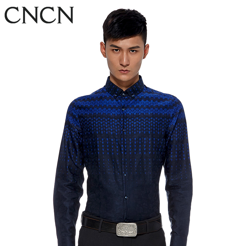 CNCN长袖高档衬衫 秋季全棉提花长袖|NCCJ3577