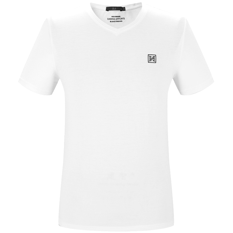 HLA海澜之家个性胸标短袖T恤2018夏季新品舒适短袖T恤男HNTBJ2E108A