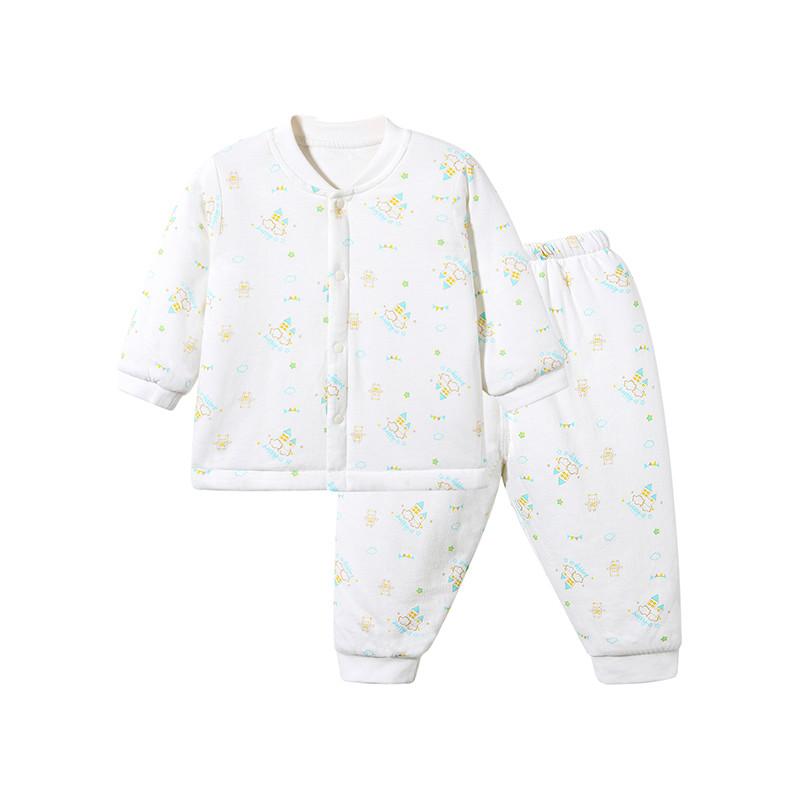 哈贝比（happyB） 婴儿衣服宝宝套装冬装加厚保暖男女宝宝婴幼儿新生儿夹棉内衣