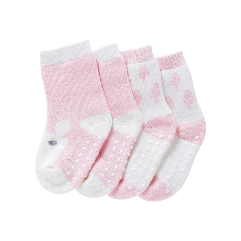 哈贝比（happyB）童装婴儿袜子四季儿童袜透气宝宝地板袜子防滑袜（2对装）