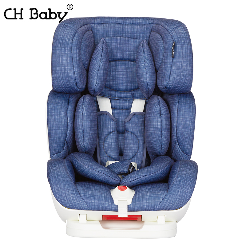 chbaby安全座椅 汽车宝宝儿童安全座椅车载isofix硬接口9月-12岁蓝
