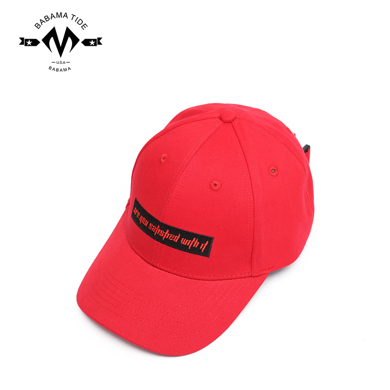 BABAMA帽子新款时尚帽子男韩版百搭潮人嘻哈帽棒球帽遮阳帽鸭舌帽男女 红色965036104