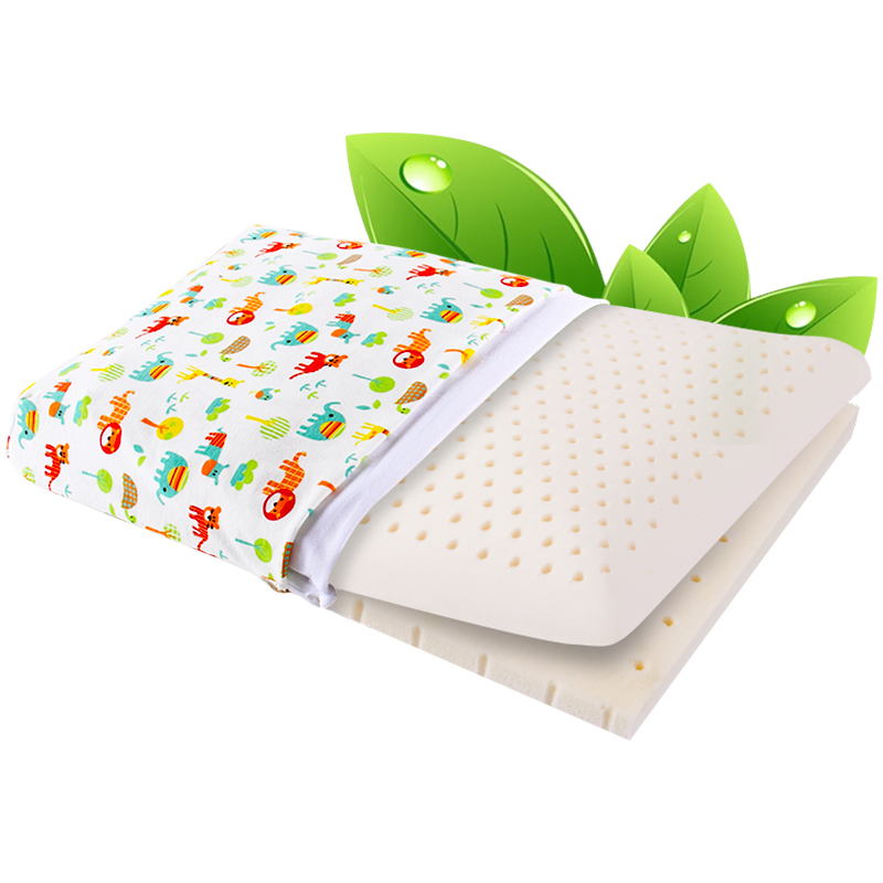 儿童枕幼儿园宝宝孩子中小学生婴儿 泰国天然乳胶枕护颈椎枕芯 卡通全棉枕套
