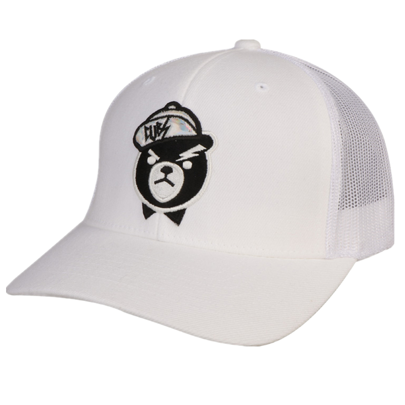 MLB棒球帽白色网眼小熊鸭舌帽男女夏季透气遮阳帽嘻哈帽