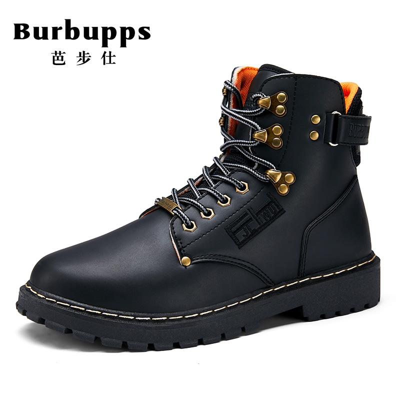 Burbupps/法国芭步仕2019冬春季新款工装靴皮靴靴子男靴