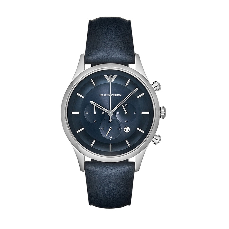 阿玛尼手表 日历显示时尚钢带男士石英腕表 AR11018