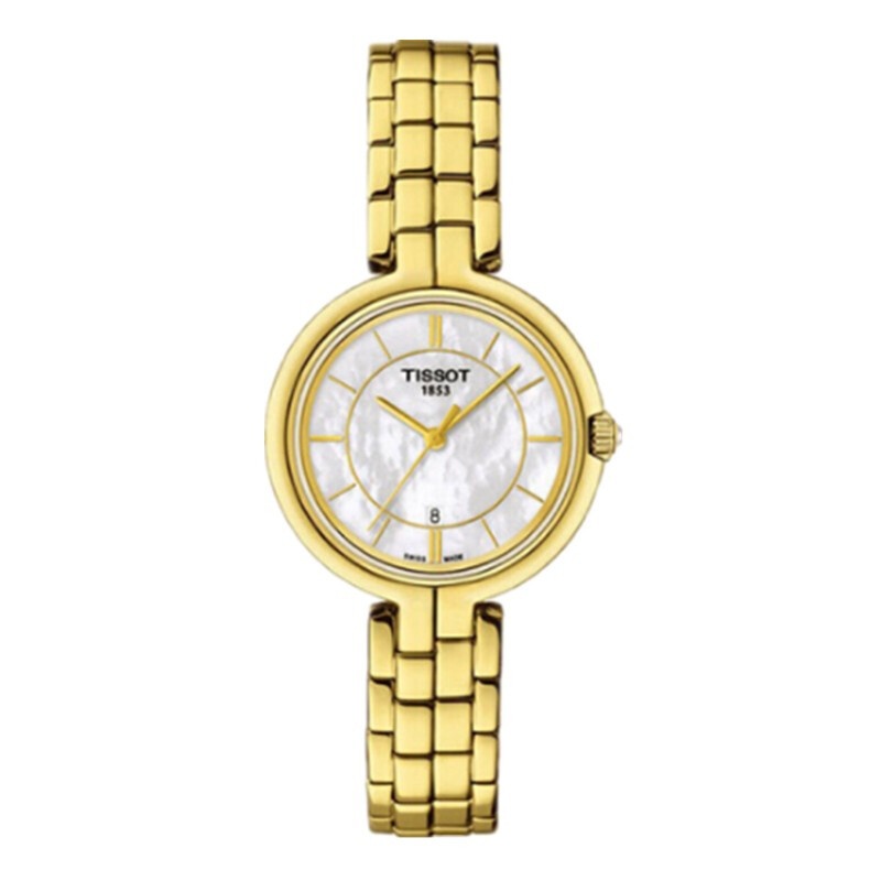 天梭(TISSOT)手表 弗拉明戈系列钢带石英女表女士腕表