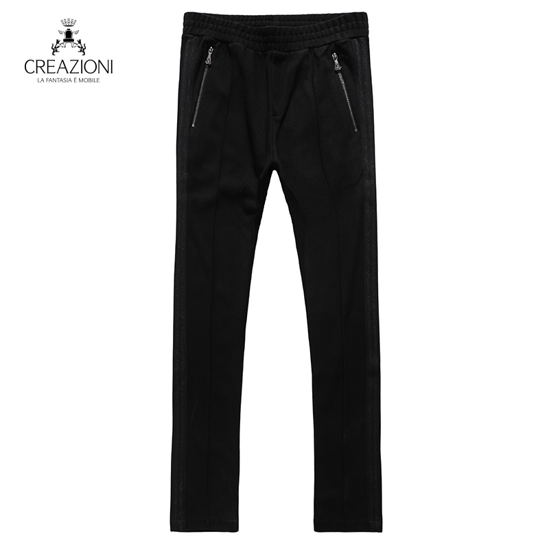 CREAZIONI时尚休闲黑色运动裤 宽松运动裤 男士运动裤 76C206810