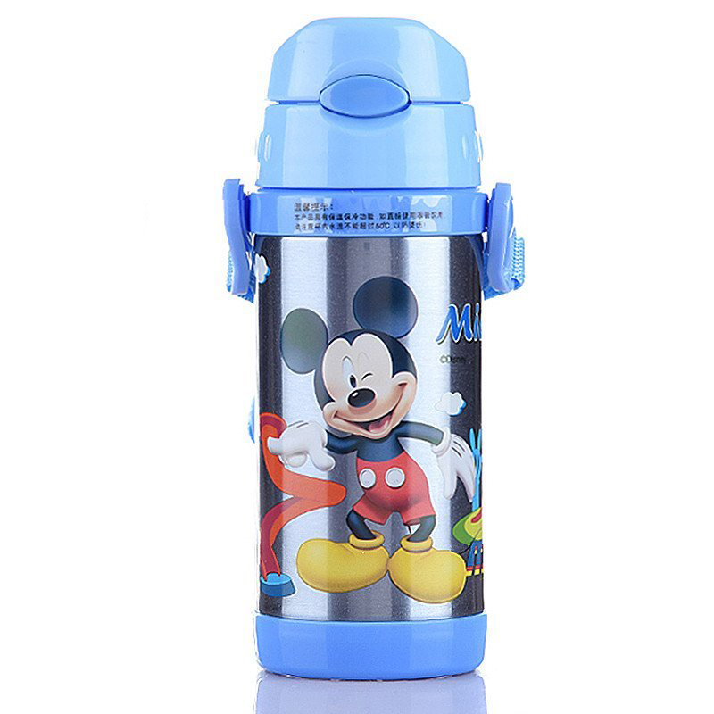 迪士尼（Disney）吸管保温杯学生儿童不锈钢米奇带吸管水杯宝宝水壶400ML