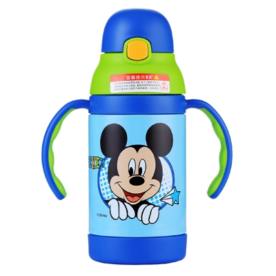 迪士尼（DISNEY）儿童保温杯带吸管杯幼儿水杯水壶婴儿学饮杯宝宝杯子带手柄300ML