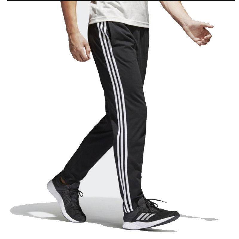 阿迪达斯adidas运动型格男子针织长裤黑BK7414