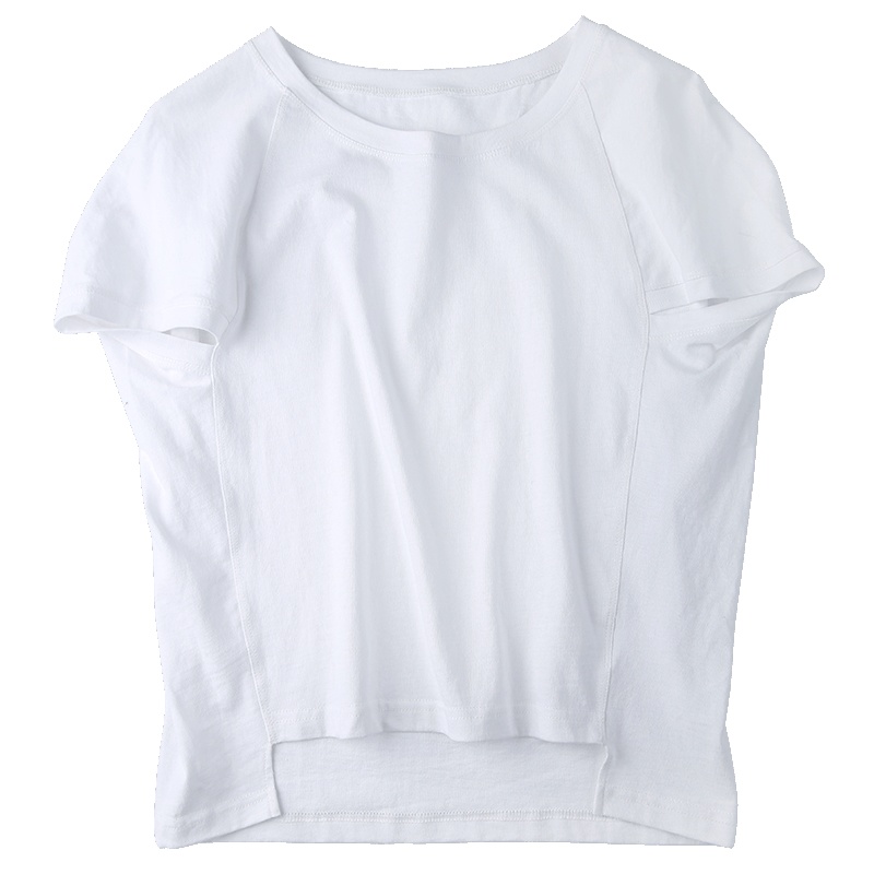 高梵(GOLDFARM)春夏短款简约纯色圆领短袖T恤