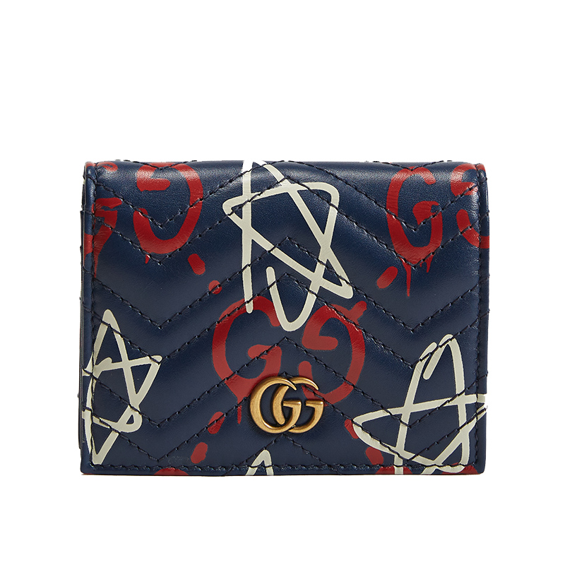 GUCCI/古驰 Marmont系列GG星星涂鸦短款绗缝卡包女士钱包 其他449421