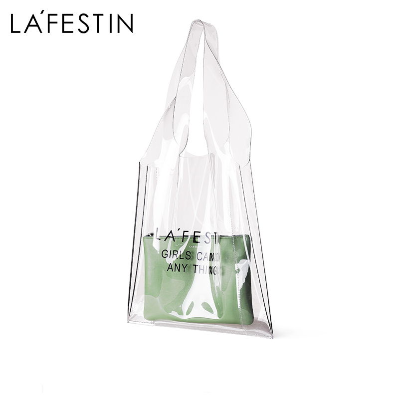 拉菲斯汀2018新款透明包包女手提袋透明购物袋果冻包女ins超火包