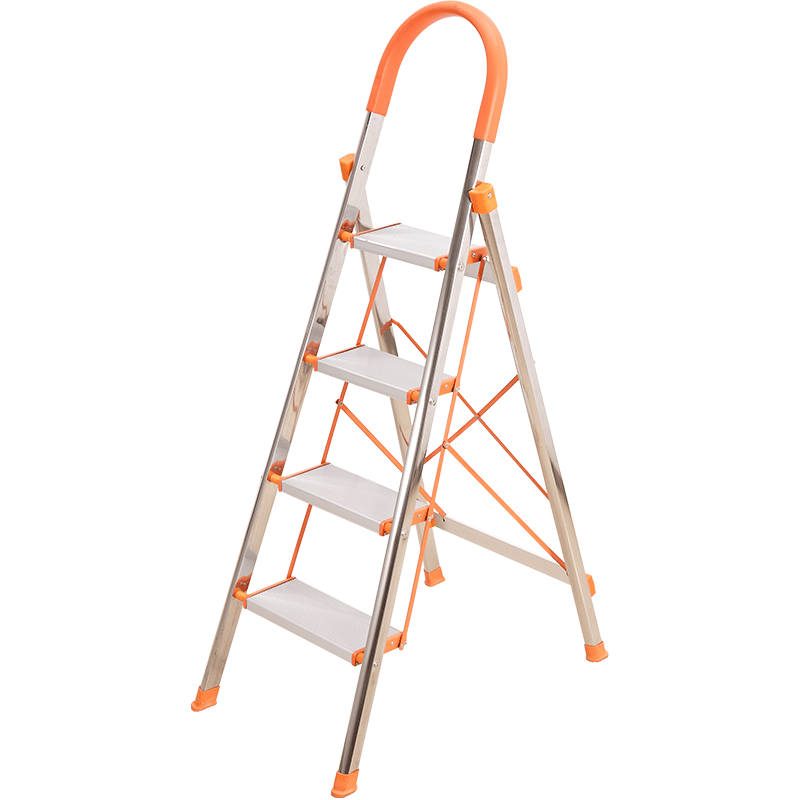邦禾 家用梯子 铝合金加厚折叠人字梯 六步梯步步高伸缩工程梯子 T02C六步梯（不锈钢）