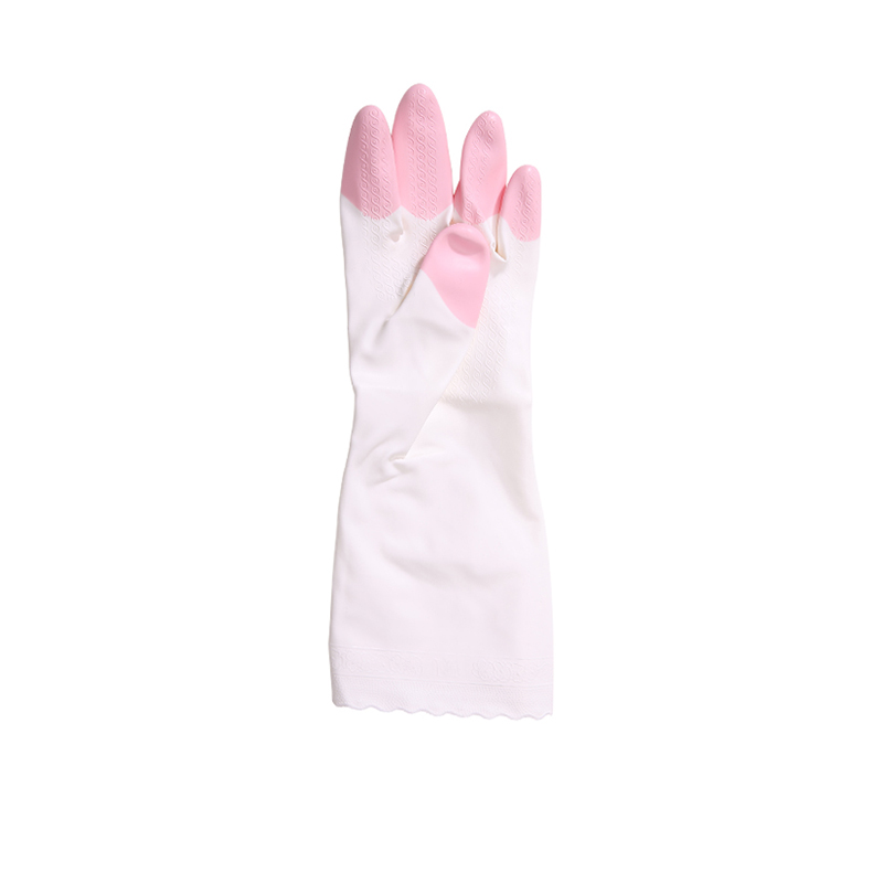 家务手套加绒手套带绒清洁手套鲨鱼油家务洗衣手套 加绒款 粉色S