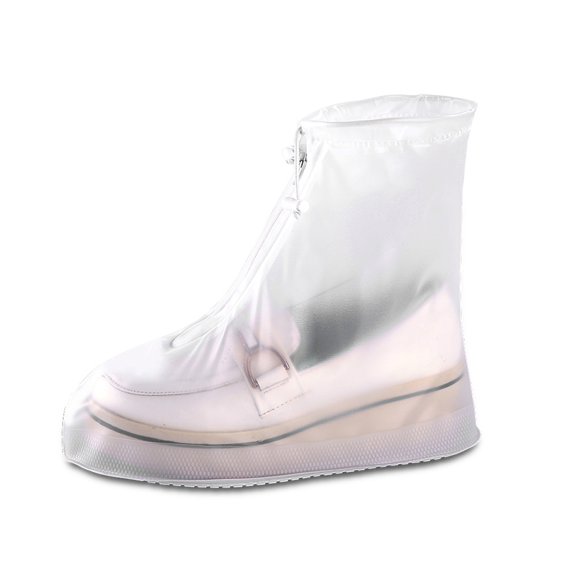FASOLA防雨鞋套防水防滑鞋套男女雨天户外旅游防雪靴套耐磨加厚底 白色（女款）L号