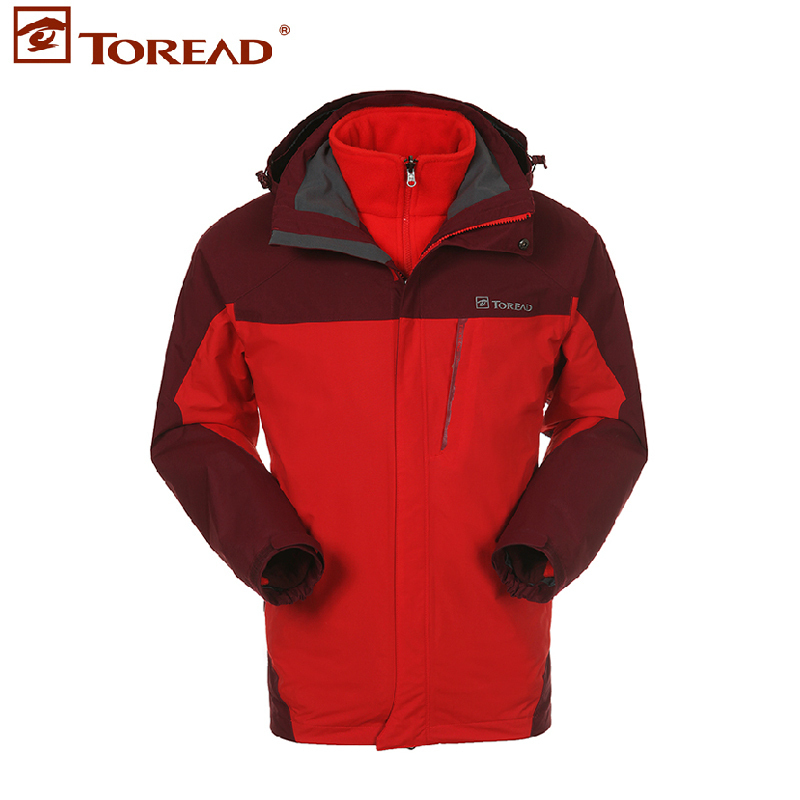 Toread探路者秋冬新款男式二合一套绒保暖冲锋衣KAWD91507