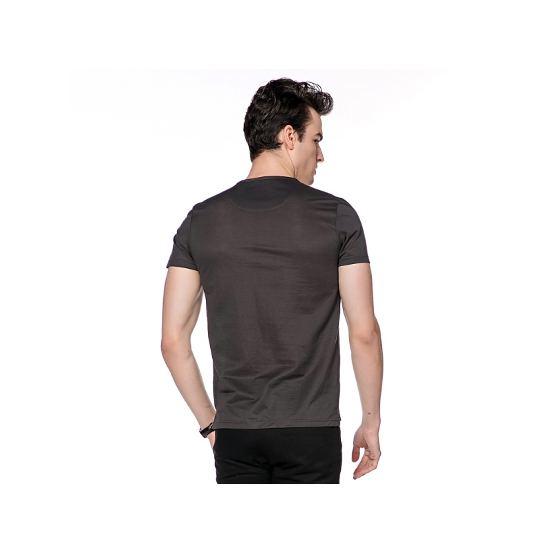 AEMAPE苹果短袖男士个性时尚小V领竹纤维舒适T恤