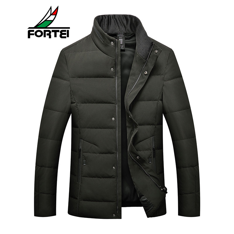 FORTEI富铤羽绒服男士立领修身90%鸭绒保暖外套