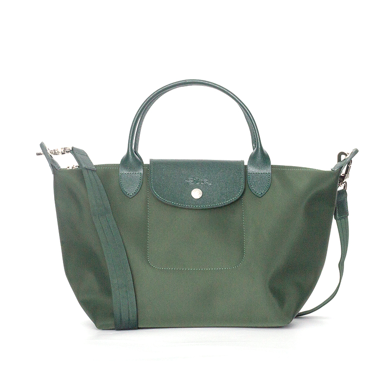 珑骧 Longchamp 女士手提包软尼龙防水折叠拉链购物袋斜挎包 绿色 大号L1512578