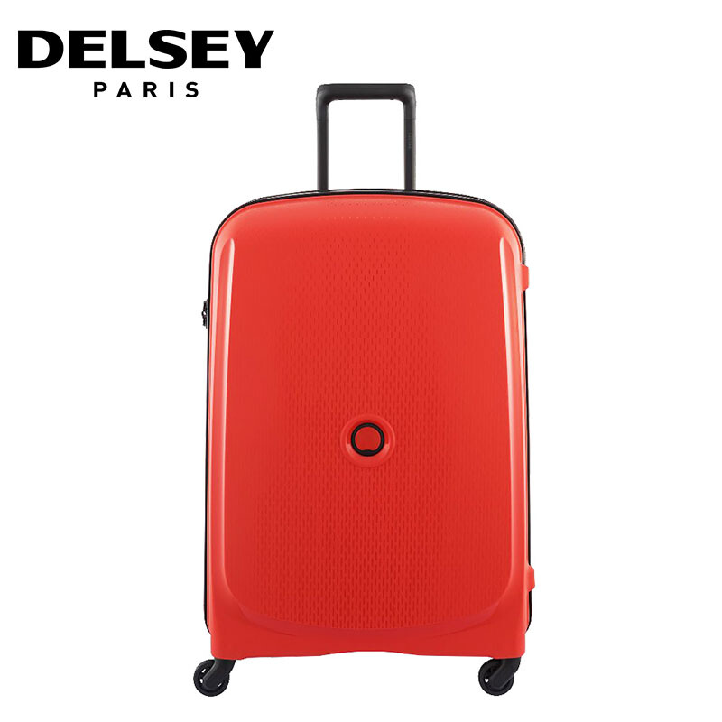 法国大使DELSEY大使牌 时尚多色万向轮拉杆箱登机箱 旅行箱行李箱 情侣 红色 20英寸（双层防撬拉链）PP材质