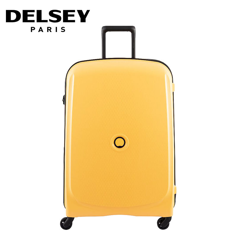 法国大使DELSEY大使牌 时尚多色万向轮拉杆箱 旅行箱行李箱登机箱 情侣 黄色 20英寸PP材质（双层防撬拉链）
