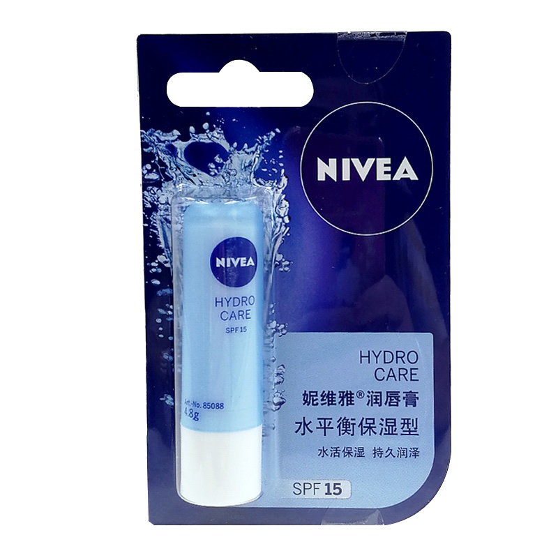 妮维雅(NIVEA)润唇膏 水平衡4.8g 水润呵护持久保湿深层滋养男女护唇无色口红打底