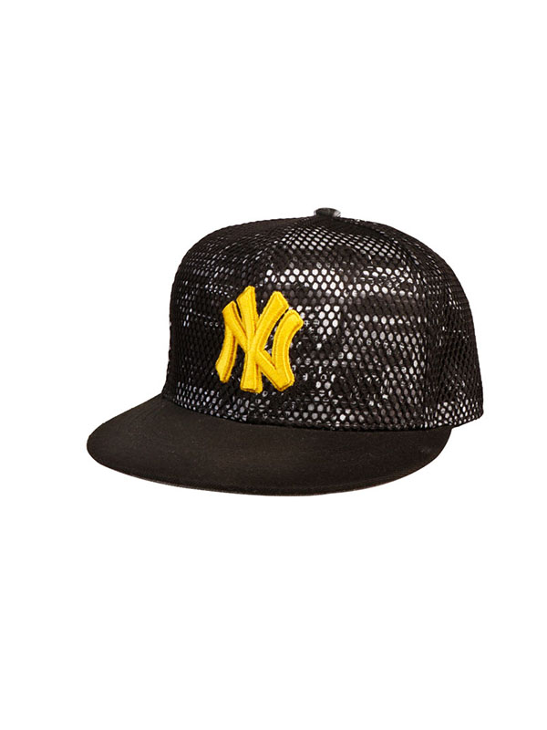 MLB美职棒棒球帽 时尚个性网眼帽 刺绣大标可调节平檐帽