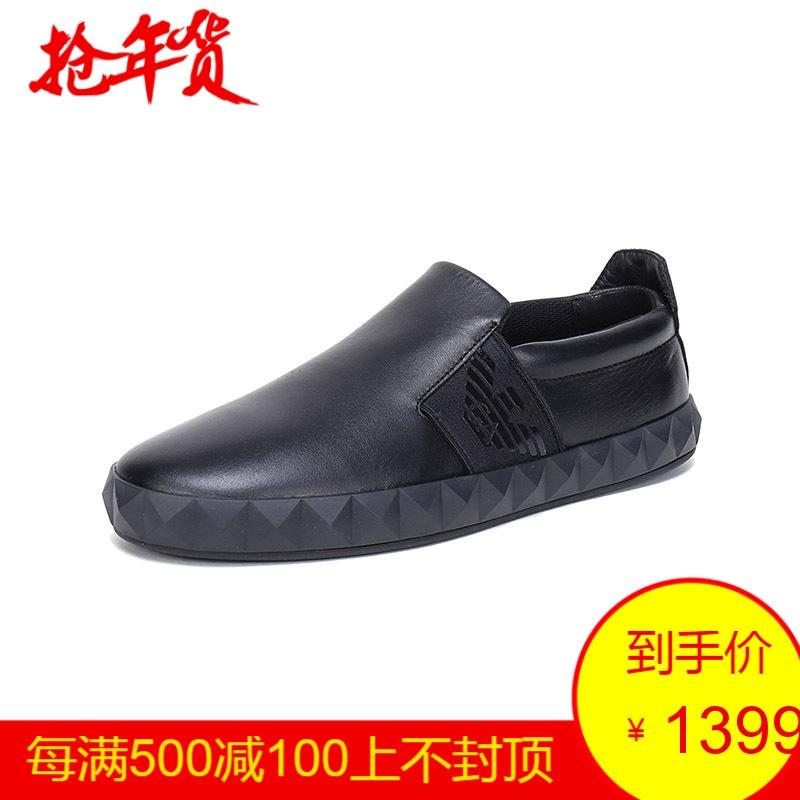 EMPORIO ARMANI 阿玛尼 男士牛皮休闲平底鞋 X4X212 XF187