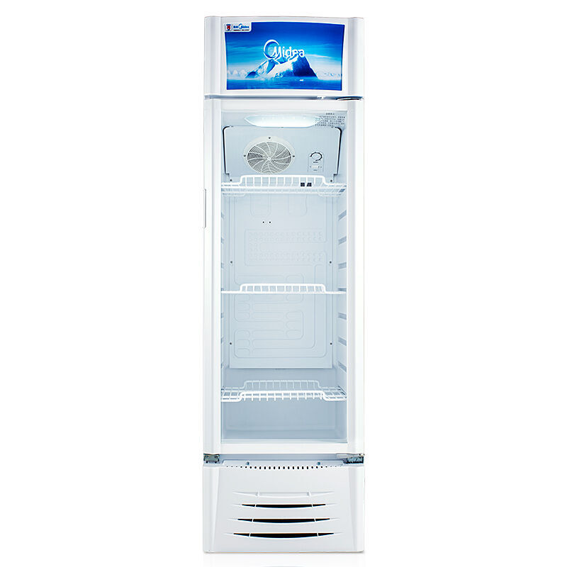 Midea/美的 SC-215GWM饮料冰柜商用立式展示柜 冷藏保鲜柜 单温柜 侧开门商用展示柜