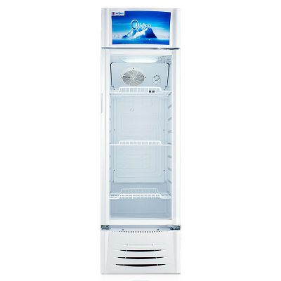 Midea/美的 SC-215GWM饮料冰柜商用立式展示柜 冷藏保鲜柜 单温柜 侧开门商用展示柜