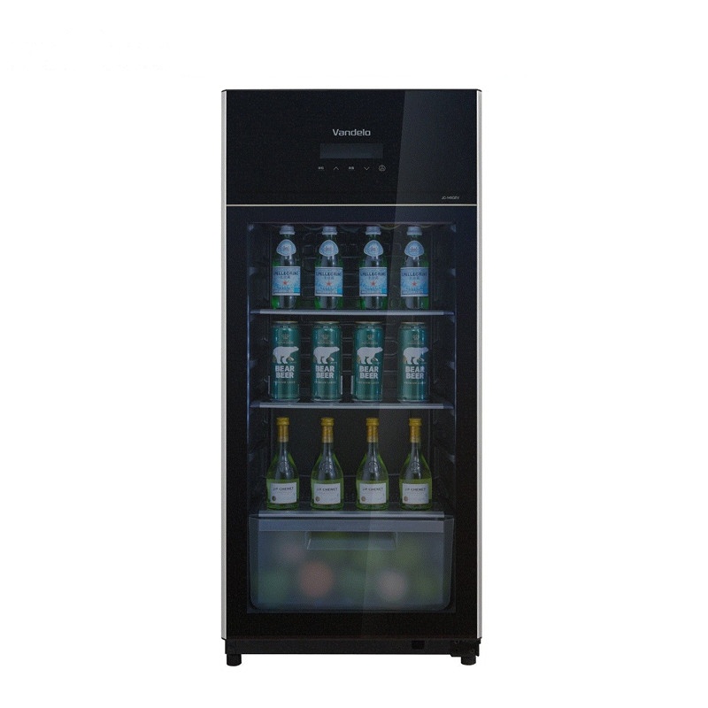 Midea 美的 JC-145GEV 冰柜 侧开式 黑色亚光 凡帝罗红酒柜 多温区设计 榉木酒架 冷藏柜冰吧