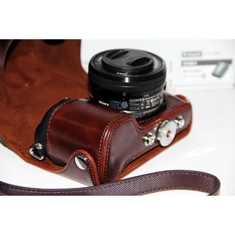 登品for 索尼微单A6000专用相机包 (适用16-50镜头或定焦头)A6000相机保护皮套 皮包 时尚可拆型 咖啡色